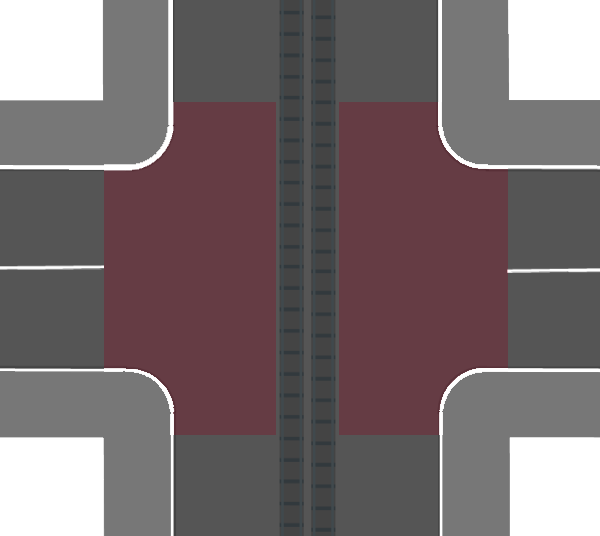 второй метод границ пересечения проезжих частей с трамвайными путями